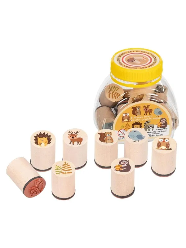 Goki Wooden Stamp Set Forest Animals 9pcs.