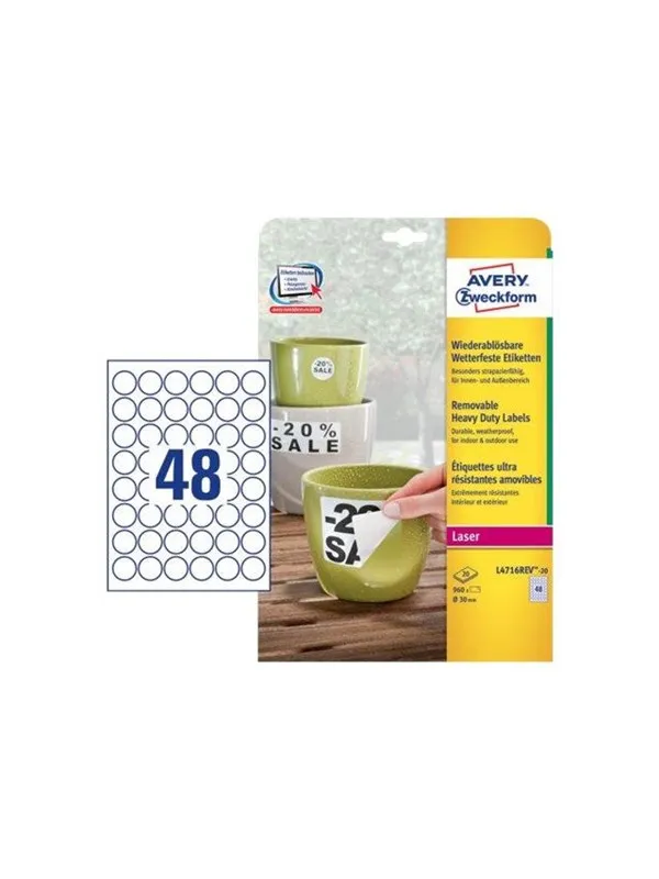 Avery Zweckform - labels - matte - 960 label(s) - 30 mm round