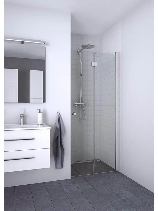 Dansani match bifold hinged door 79-81 cm satin/clear