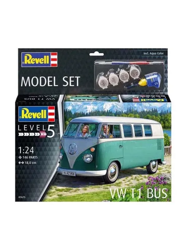 Revell Model Building Kit - VW T1 Bus 1:24 - 146dlg.