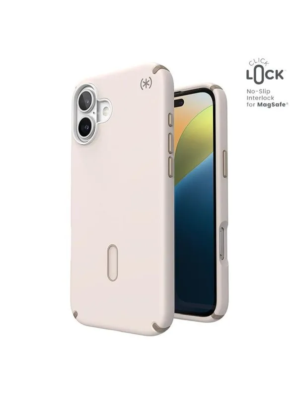 Speck Presidio2 Pro ClickLock & MagSafe - iPhone 16 Plus Case - Bleached Bone / Heirloom Gold / Hazel Brown