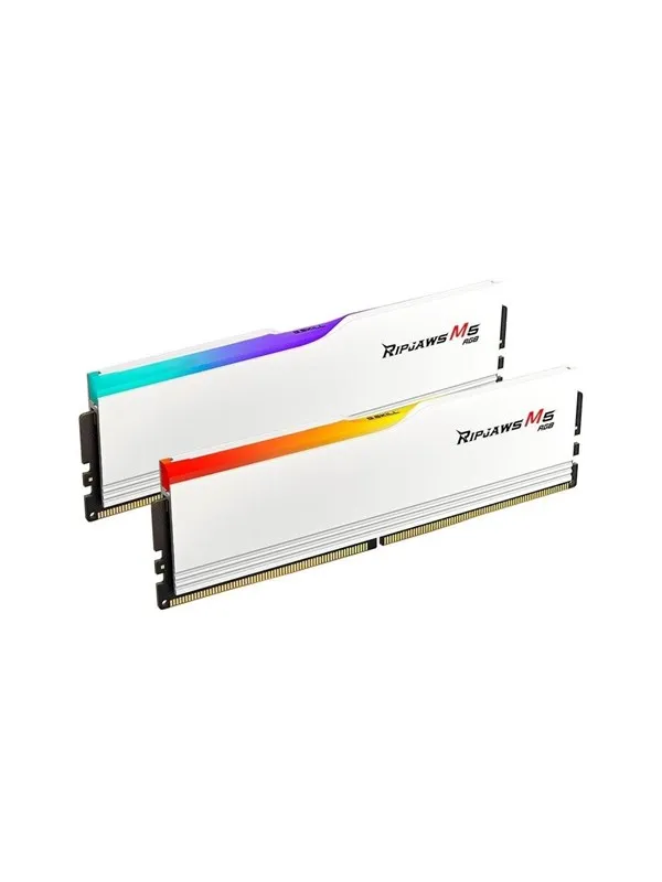 G.Skill Ripjaws M5 RGB DDR5-6000 - 64GB - CL30 - Dual Channel (2 pcs) - Intel XMP - Hvit med RGB