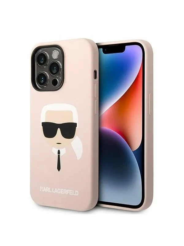 Karl Lagerfeld KLHMP14LSLKHLP iPhone 14 Pro 6.1 "hardcase light pink / light pink Silicone Karl`s Head Magsafe