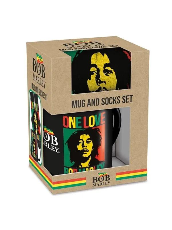 Pyramid - BOB MARLEY MUG & SOCK SET - UK size 3-8 / EU size 36-41 - Sokker