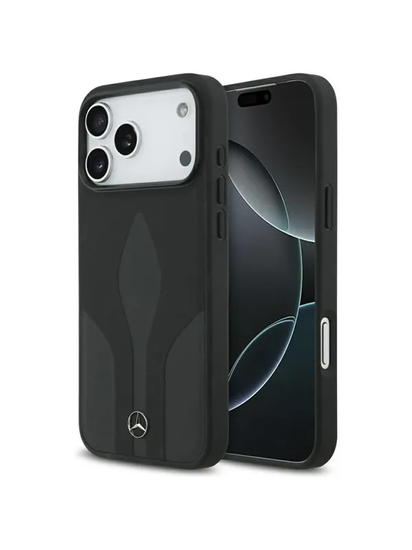 Mercedes Leather The Move MagSafe Case for iPhone 17 Pro Max - Black