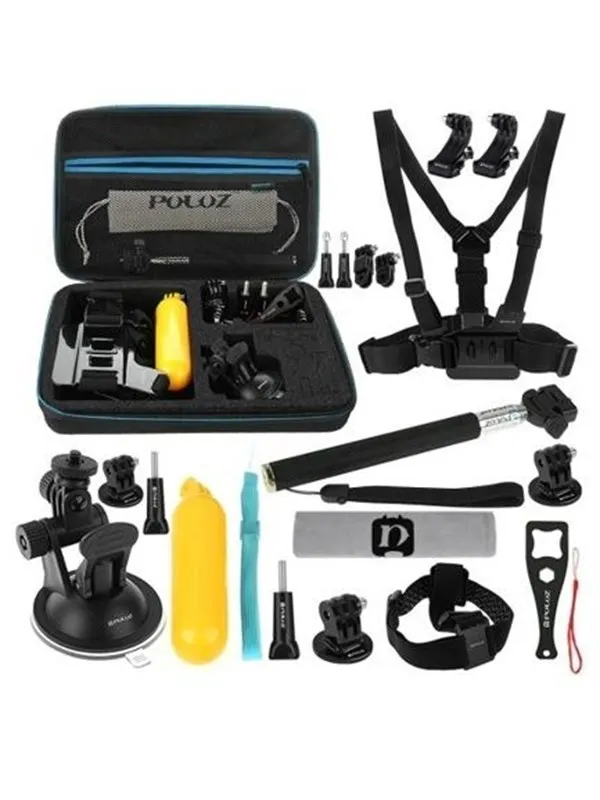 Puluz 20 in 1 Accessories Ultimate Combo Kits for sports cameras PKT11