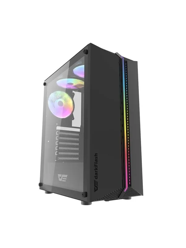 Darkflash DK151 LED with 3 fan (black) - Kabinett - Svart