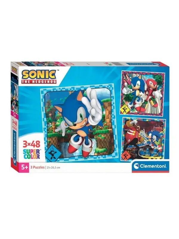 Clementoni Jigsaw Puzzle Super Color Square Sonic 3x48pcs. Gulv