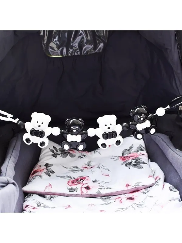 Akuku Pushchair rattle black/white BEARS