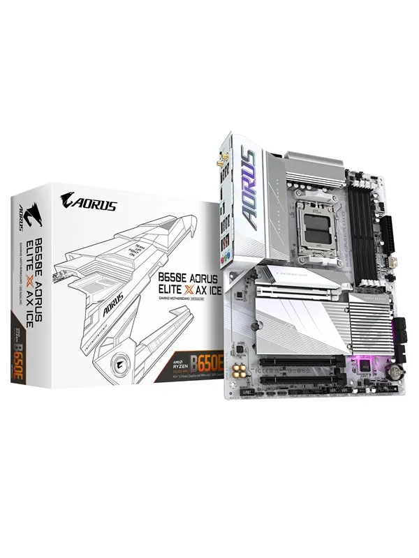 GIGABYTE B650E AORUS ELITE X AX ICE Hovedkort - AMD B650E - AMD AM5 socket - DDR5 RAM - ATX