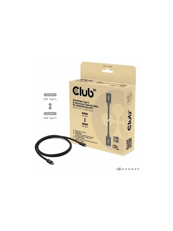Club 3D - USB-C cable - 24 pin USB-C to 24 pin USB-C - 1.2 m