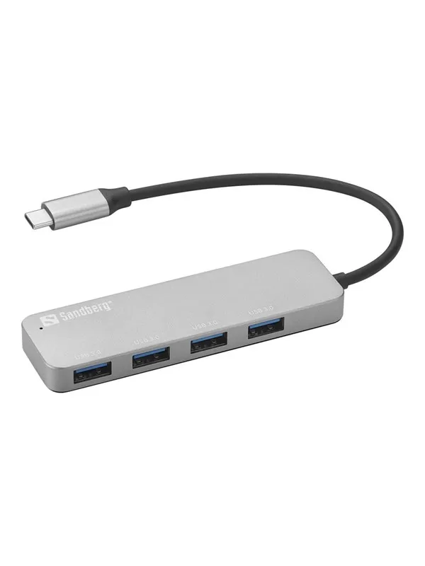 Sandberg 4-Port USB Hub USB-hub - USB 3.0 - 4 porter - Sølv