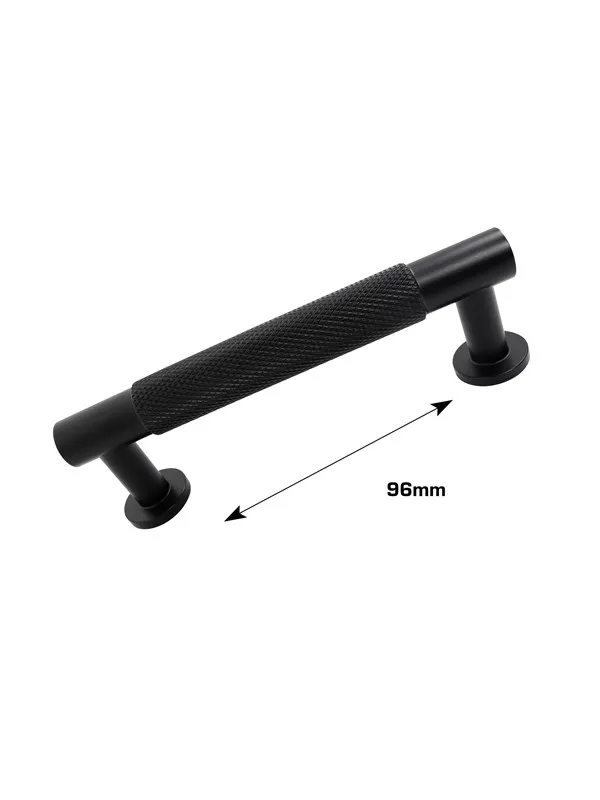 Home>it knurled handle 96 mm matt black 2 pcs.