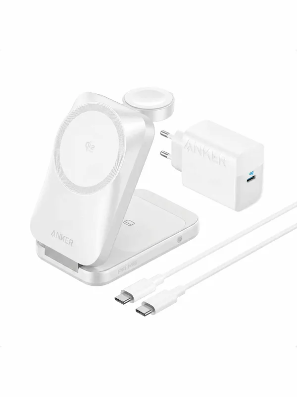Anker Prime Wireless Charging Station(3-in-1 MagGo AirCool Foldable) - White