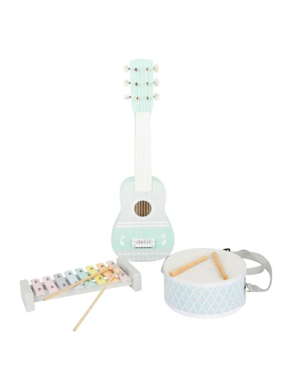 Small Foot - Wooden Musical Instrument Set Pastel.7 pcs.