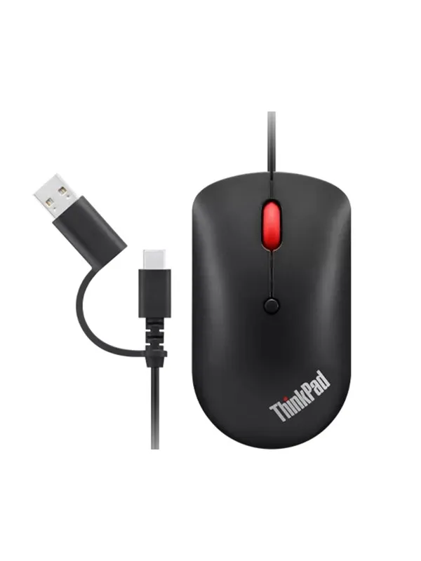 Lenovo ThinkPad USB-C Wired Compact Mouse - Mus - Optisk - 4 - Svart