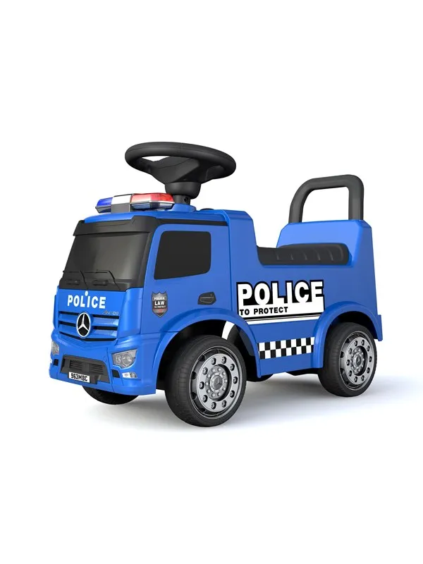 Mercedes Antos politi gåbil med sirener og utrykningslys.