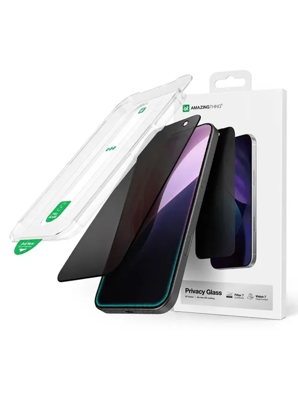 AmazingThing Titan Vision 7 Tempered Glass for iPhone 17 Pro Max Privacy