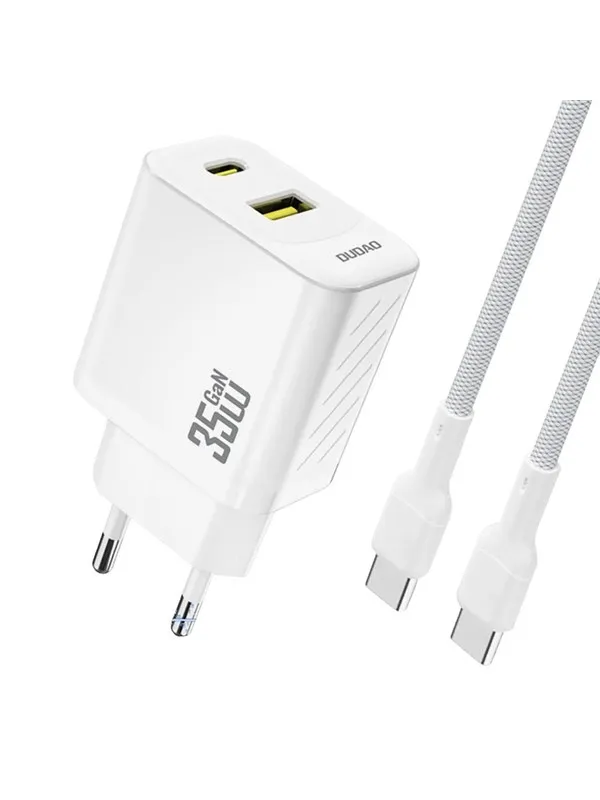Dudao A27 MaxC 35W GaN Wall Charger + USB-C Cable - White