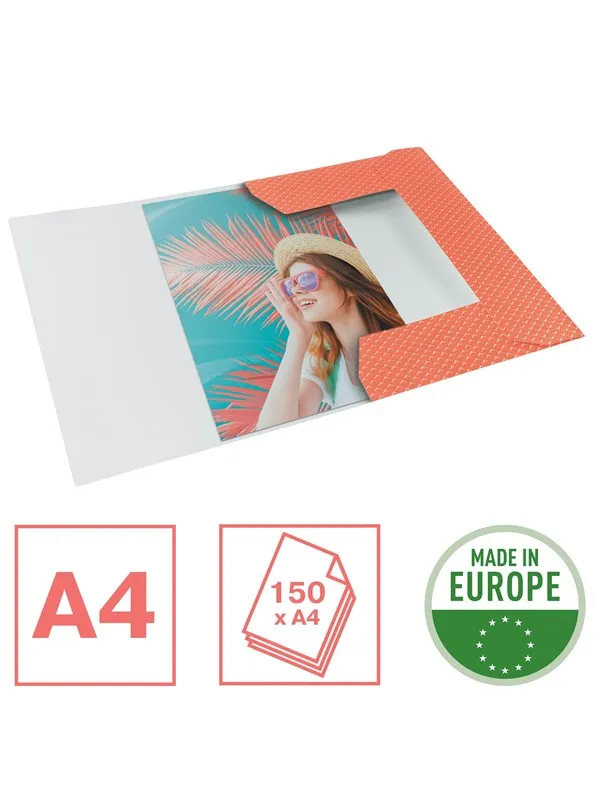 Esselte  Colour'Breeze Card 3-Flap Folder Coral