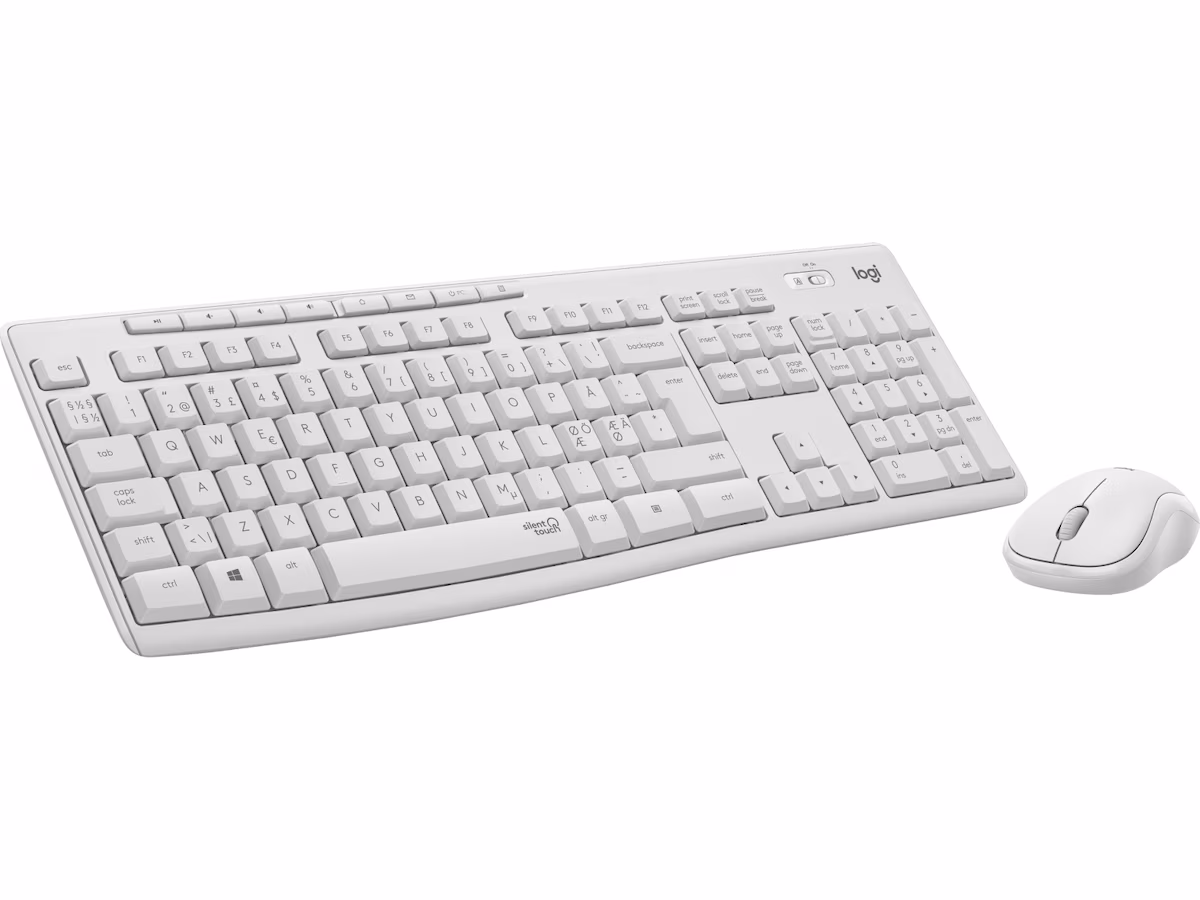 Logitech MK295 Silent Wireless Combo tastatur og mus (hvit)