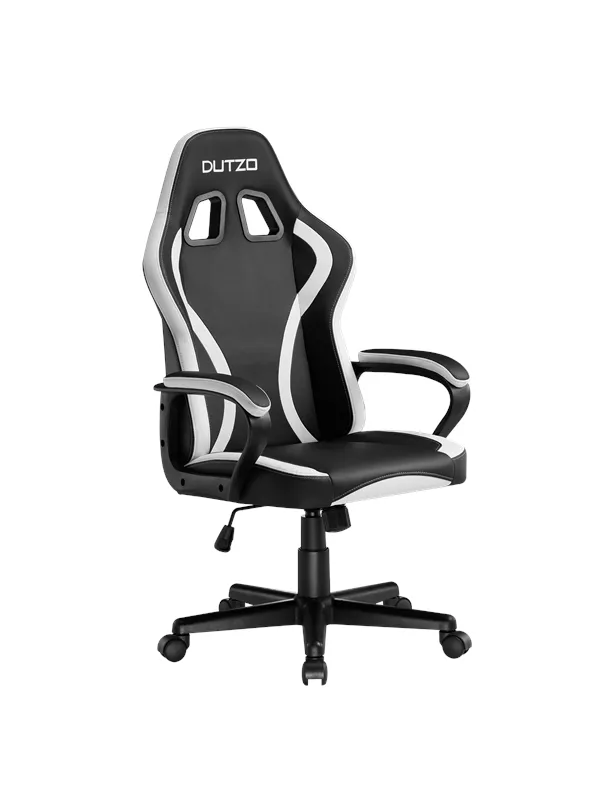 DUTZO DASH Junior Gamingstol - Svart/Hvit - PU-lær - Opptil 110 kg