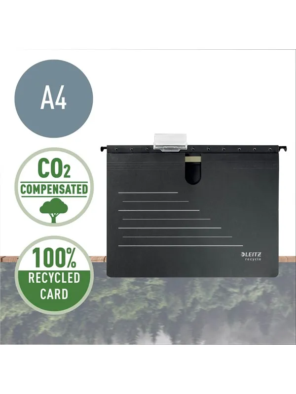 Leitz Alpha® Recycle hengemappe med hurtigheftemekanisme, Sort