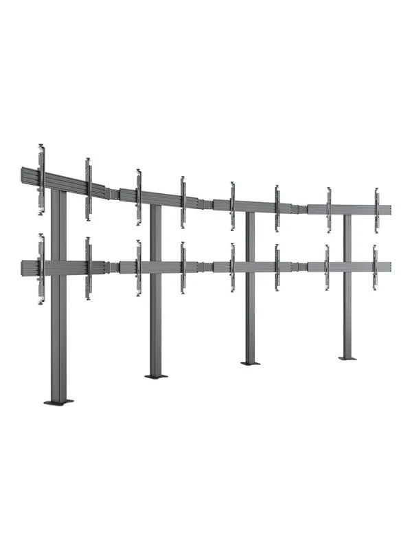 Multibrackets M Pro Series stand - single side - for 4x2 video wall - micro adjustable arms - black - Max 240 kg - recommended for 65"