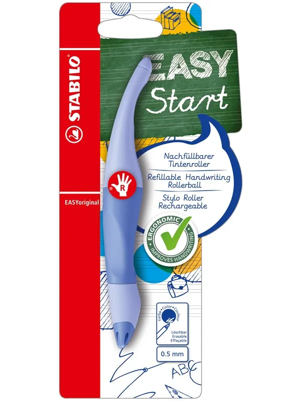 STABILO EASYoriginal - Ergonomic Rollerball - Right-handed - Pastel Airy Blue