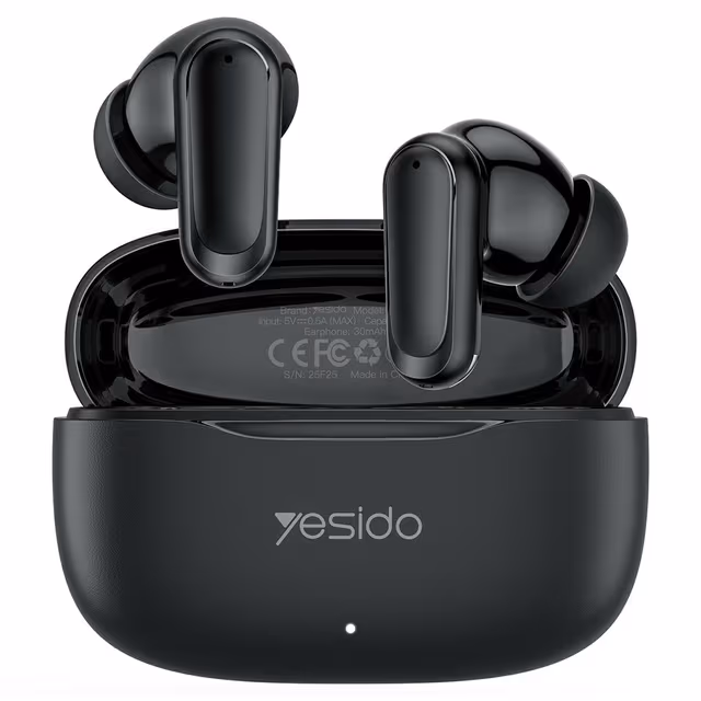 YESIDO Trådløse Hodetelefoner In-Ear Bluetooth Stereo Hodetelefoner Berøringskontroll - Svart