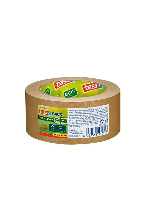 tesa pack Paper Standard Packaging Tape ecoLogo 50m x 50mm Brown