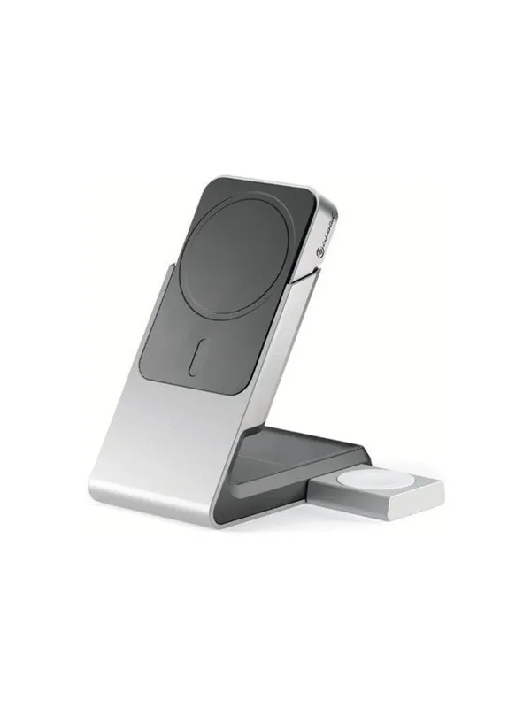 ALOGIC Matrix+ wireless charging stand - + AC power adapter - magnetic 24 pin USB-C - 15 Watt - with 5000 mAh wireless power bank multi-country power adapter (30 W)