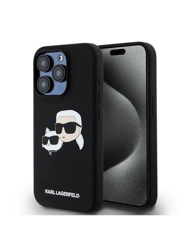 Karl Lagerfeld Silicone Karl&Choupette MagSafe case for iPhone 15 Pro - black