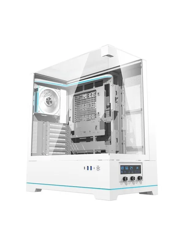Darkflash DY450 PRO computer case with fan (white) - Kabinett - Miditower - Hvit