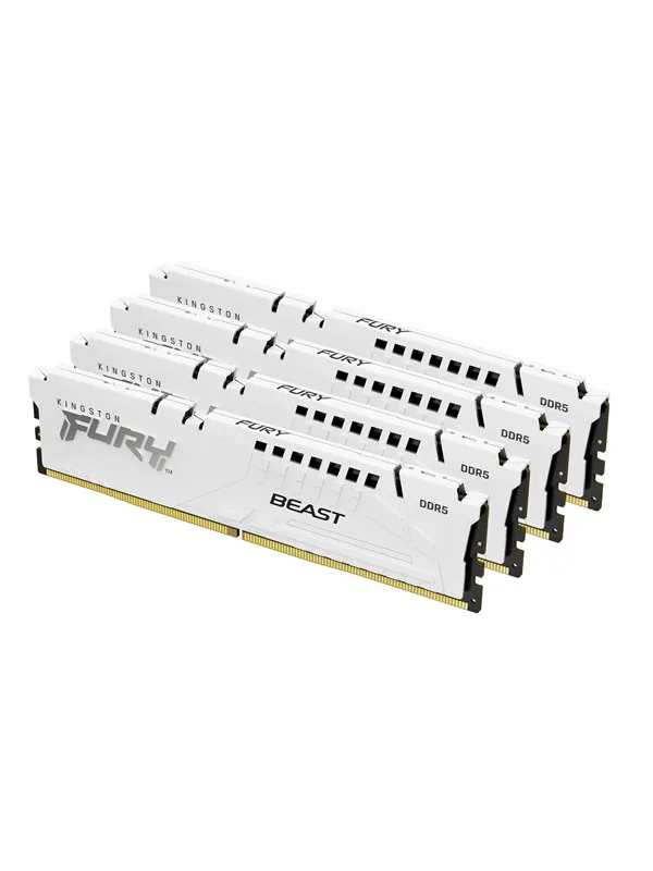 Kingston FURY Beast DDR5-6000 - 64GB - CL40 - Quad Channel (4 pcs) - Intel XMP - Hvit