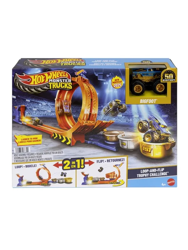 Hot Wheels Monster Trucks Loop & Flip Trophy Challenge Playset