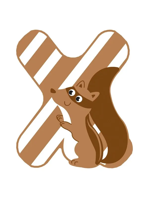 Small Foot - Wooden Animal Children's Letter - X