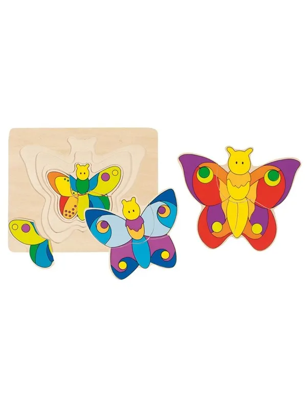 Goki Wooden 3-layer Puzzle Butterfly Tre