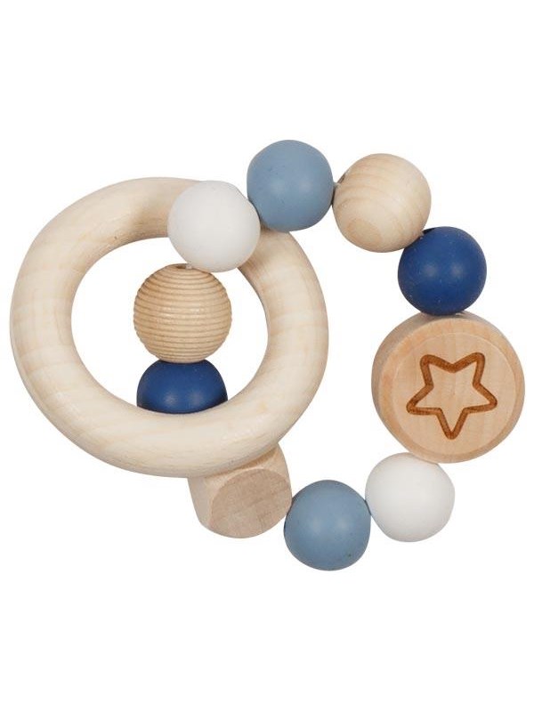 Goki Wooden Gripping Ring Star Blue