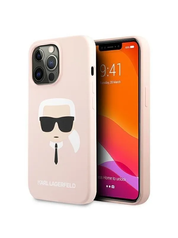 Karl Lagerfeld Silicone Karl`s Head Case for iPhone 13 Pro Max 6.7" - Light Pink
