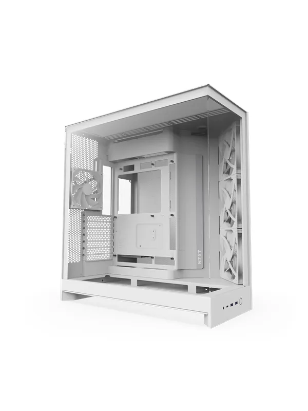 NZXT H9 Flow (2025) - All White - Kabinett - Miditower - Hvit