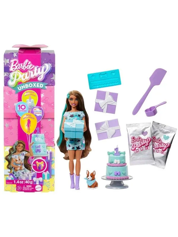Barbie Party Unboxed Brunette Doll