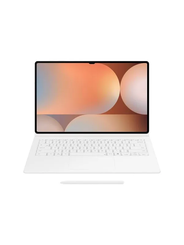Samsung Galaxy Tab S10 Ultra / Tab S9 Ultra - Book Cover Keyboard - White (English) - Tastatur & Foliosett - Hvit