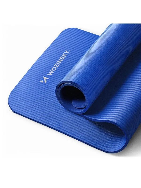 Wozinsky exercise mat 181 x 63 x 0.9 cm thick gymnastic yoga mat blue
