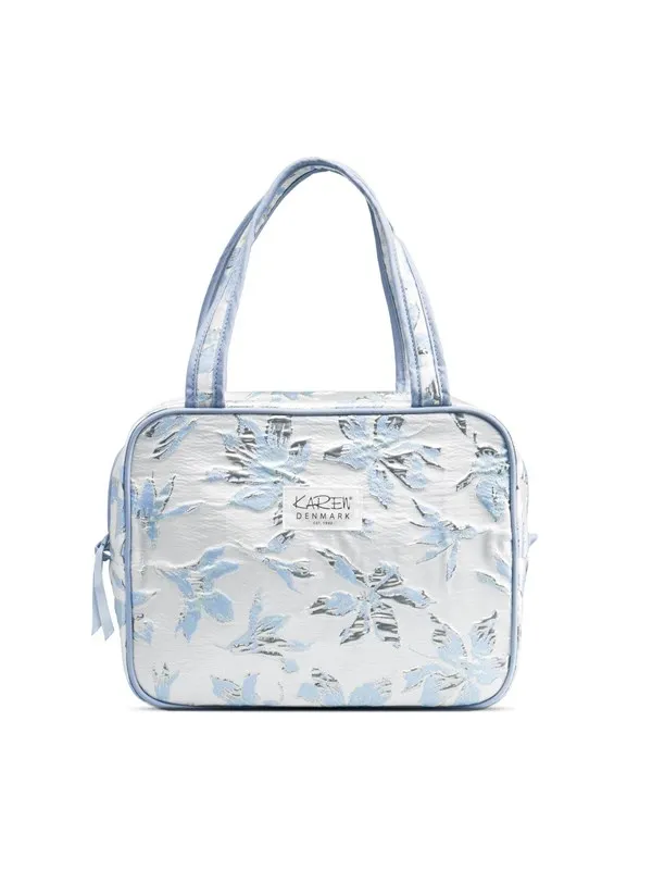 Karen - Toiletry bag with handle - Blue brocade