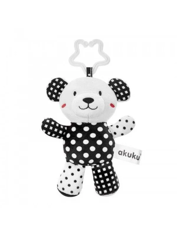 Akuku Plush hanging toy black/white BEAR
