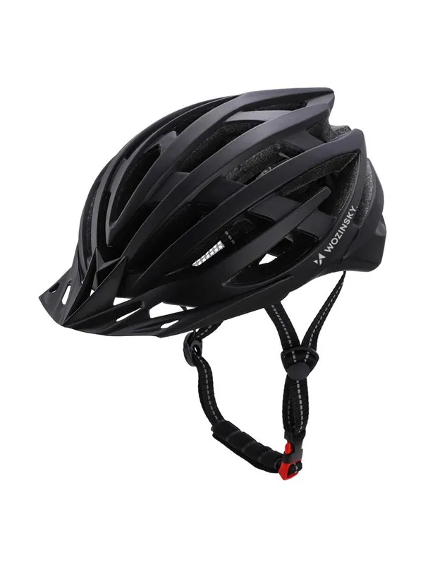 Wozinsky MTB Bike Helmet with Detachable Visor and USB Rear Light 54-57 cm - Black