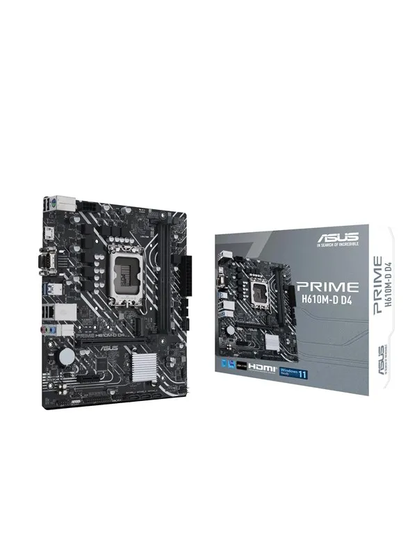 ASUS PRIME H610M-D D4 Hovedkort - Intel H610 - Intel LGA1700 socket - DDR4 RAM - Micro-ATX