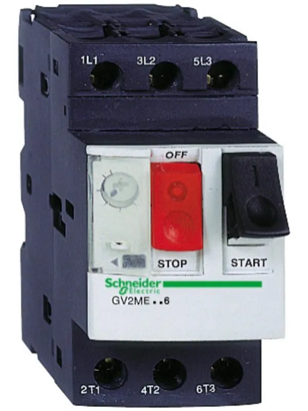 Schneider Electric Tesys gv motor circuit breaker gv2me10 thermal-magnetic 4-6.3a 2.2kw@400v icu100ka pushbutton