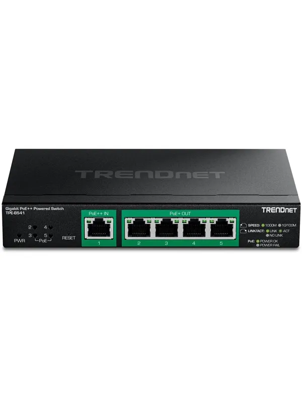 TRENDnet TPE-B541 5-Port Gigabit PoE++ Powered Managed Switch with PoE
